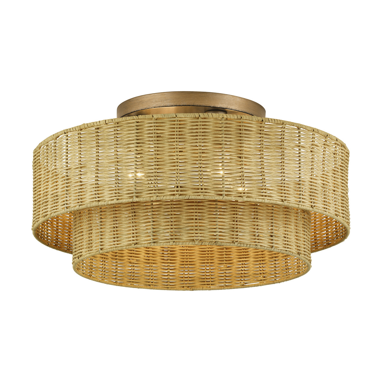 LIVEX LIGHTING 60049-48 4 Light Antique Gold Leaf Extra Large Semi-Flush