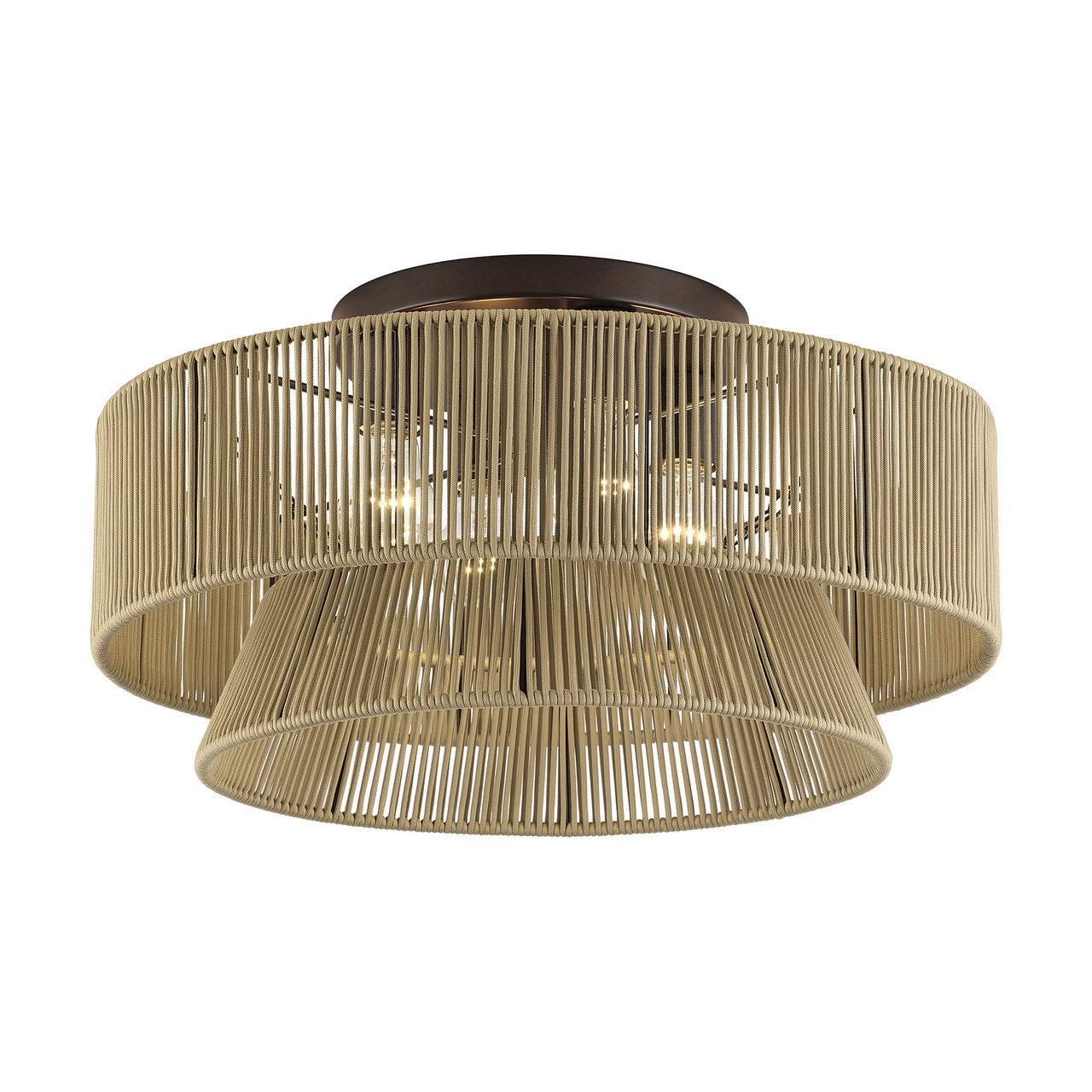 LIVEX LIGHTING 53168-92 4 Light English Bronze Extra Large Semi-Flush