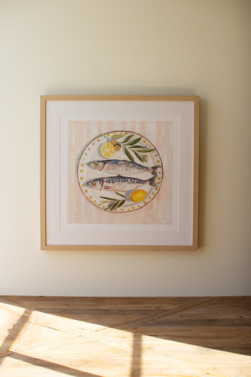 KALALOU CSUN1011 FRAMED FISH DINNER PAINTING