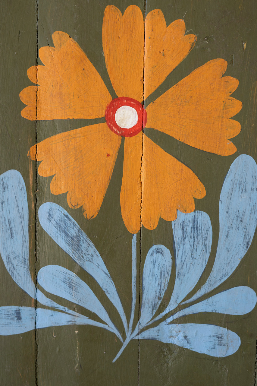 KALALOU A6647 SET OF FOUR HAND PAINTED FLORALS ON RECYCLED WOOD PANELS