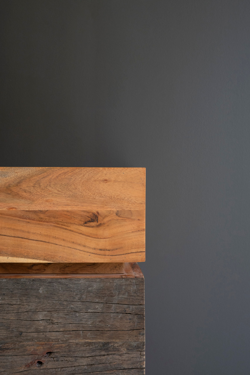 KALALOU NRAH1046 RECYCLED AND ACACIA WOOD CONSOLE TABLE WITH TWO DRAWERS