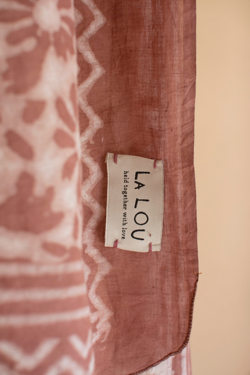 KALALOU NKRT1000 SET OF FOUR MUDBLOCK-PRINTED SCARVES - ONE EACH COLOR
