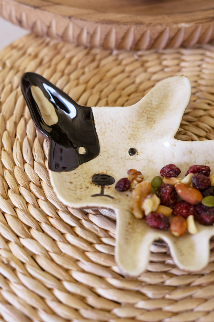 KALALOU CDV2332 CERAMIC FRENCH BULLDOG PLATTER