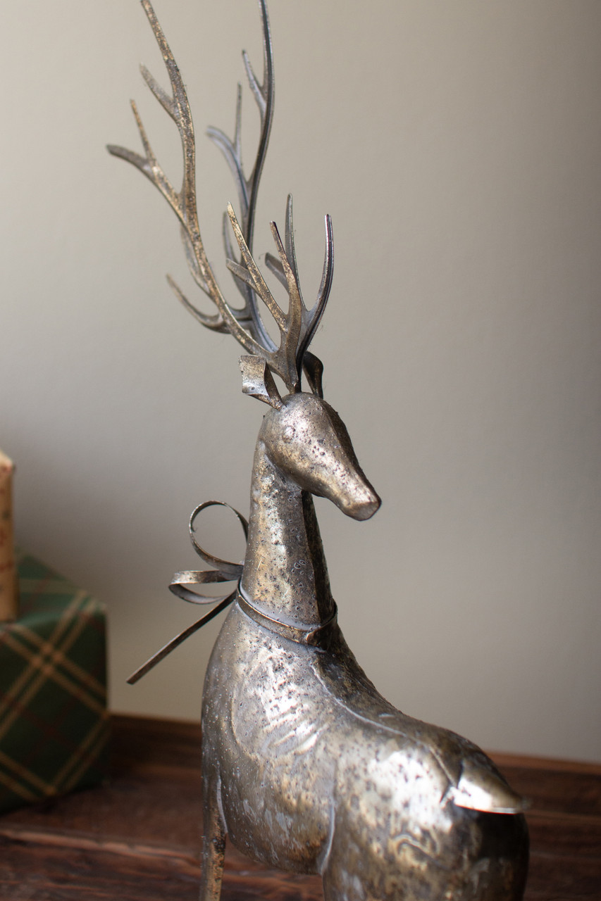 KALALOU CMNQ1306 SET OF TWO RUSTIC METAL REINDEER