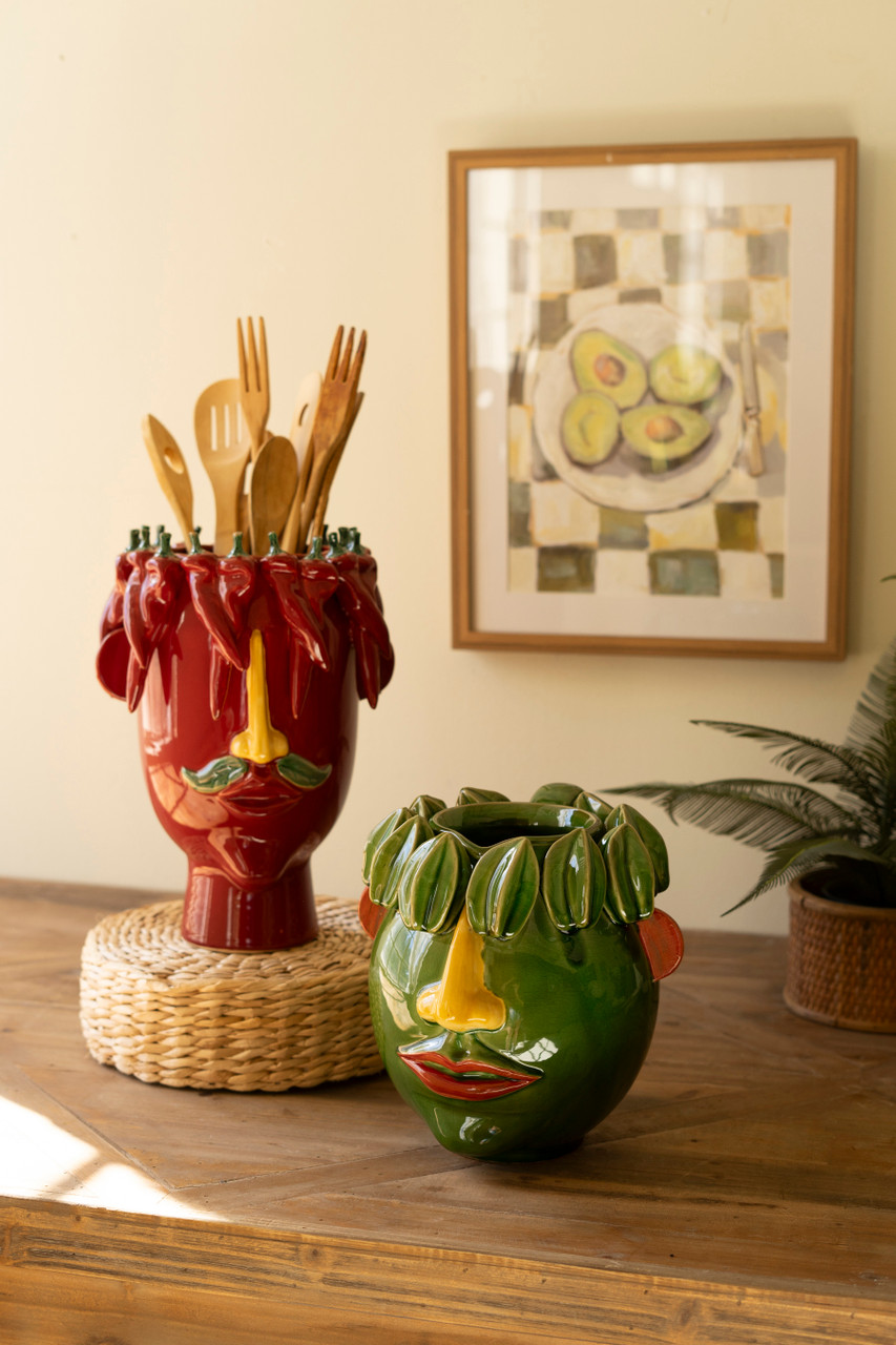 KALALOU CST1008 CERAMIC HEAD PLANTER - STARFRUIT