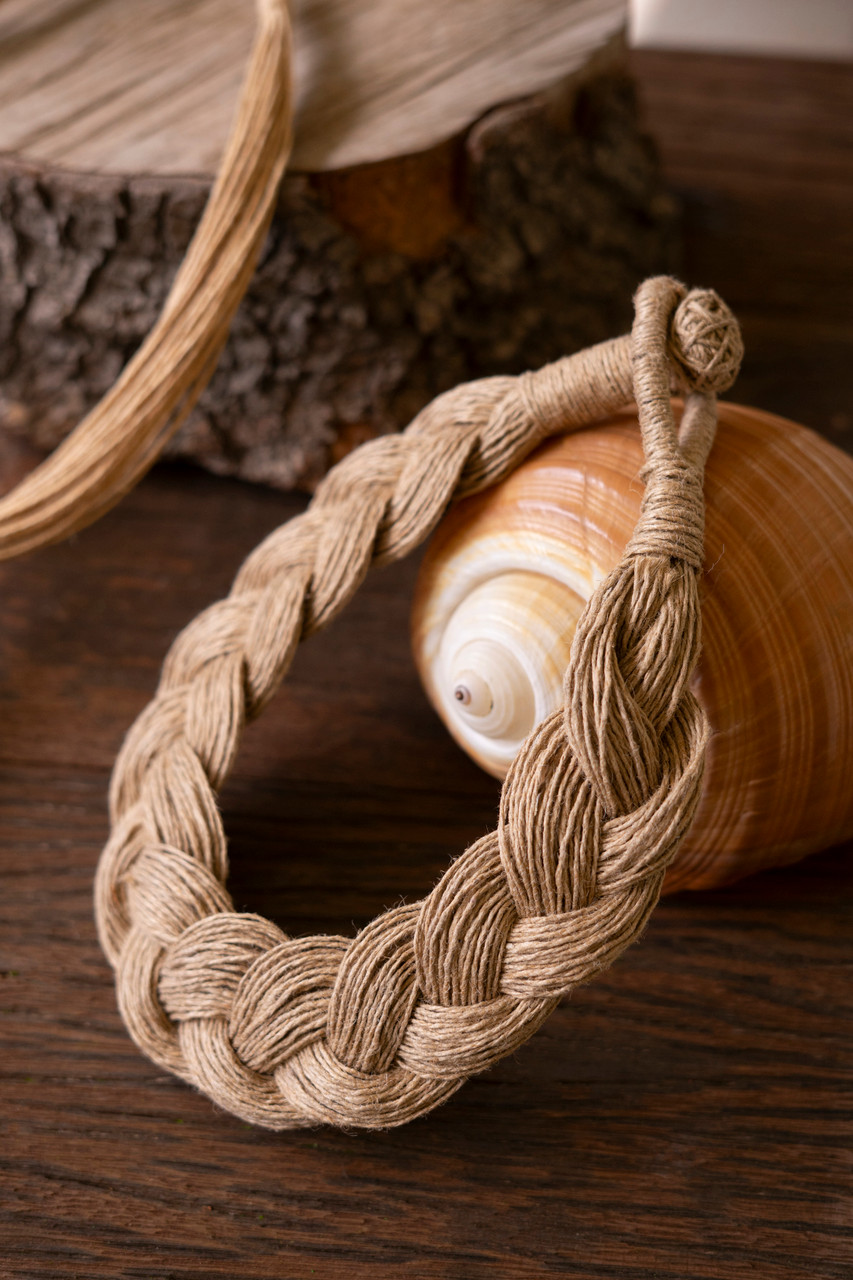 KALALOU NBB1016 NATURAL JUTE BRAIDED NECKLACE