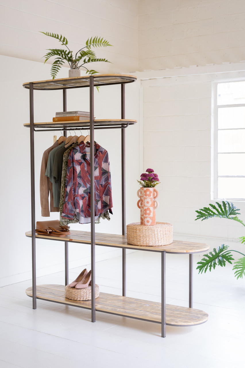 KALALOU CQ7625 TALL ASYMMETICAL IRON RECYCLED GARMENT DISPLAY