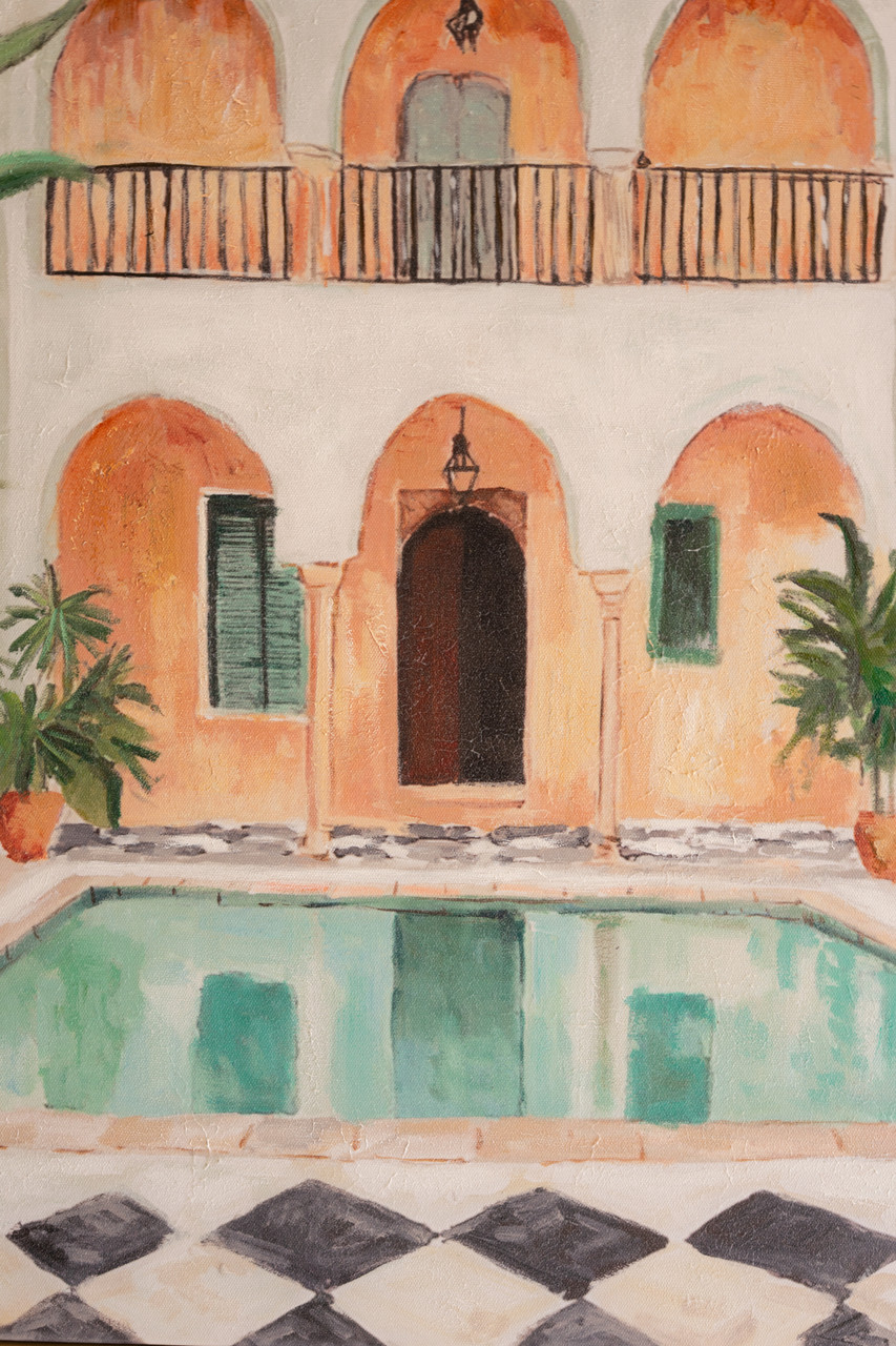 KALALOU CSUN1014 FRAMED MOROCCO HOTEL PAINTING
