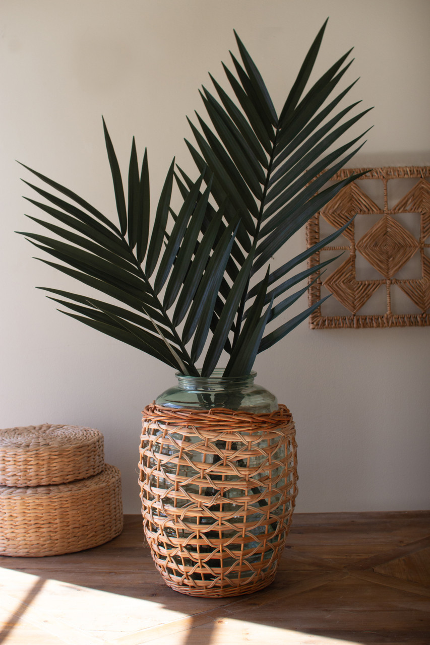 KALALOU CLAN1219 WILLOW WRAPPED GLASS VESSEL