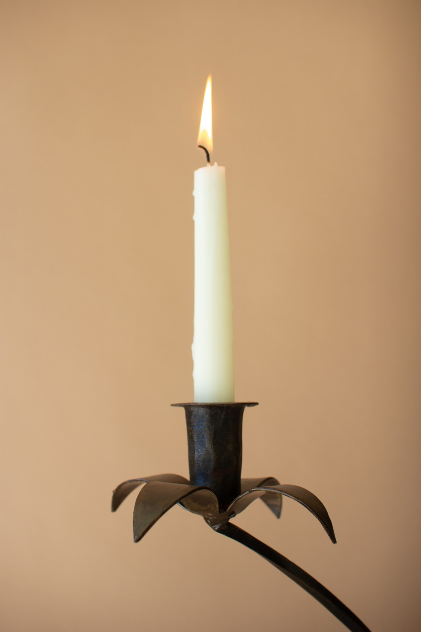 KALALOU NELE1034 SET OF TWO FORGED-IRON TRIPLE TAPER CANDELABRAS