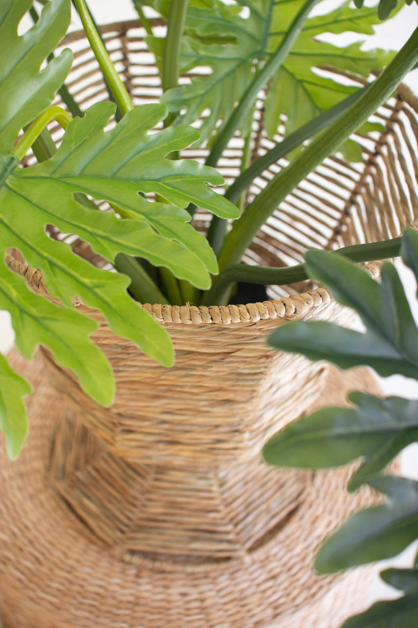 KALALOU A6639 IRON AND SEAGRASS URN - SHORT