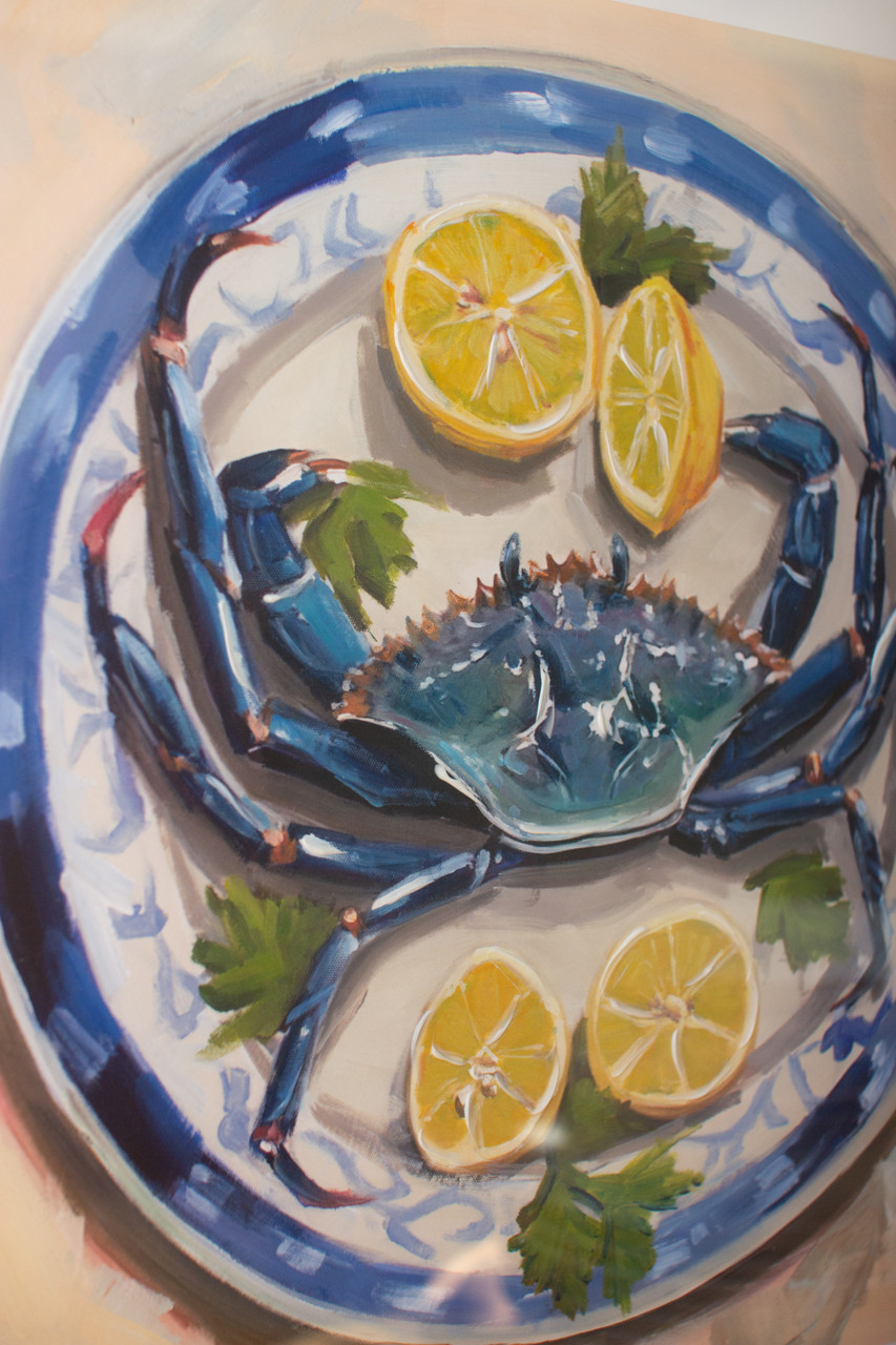 KALALOU CSUN1012 FRAMED CRAB DINNER PAINTING