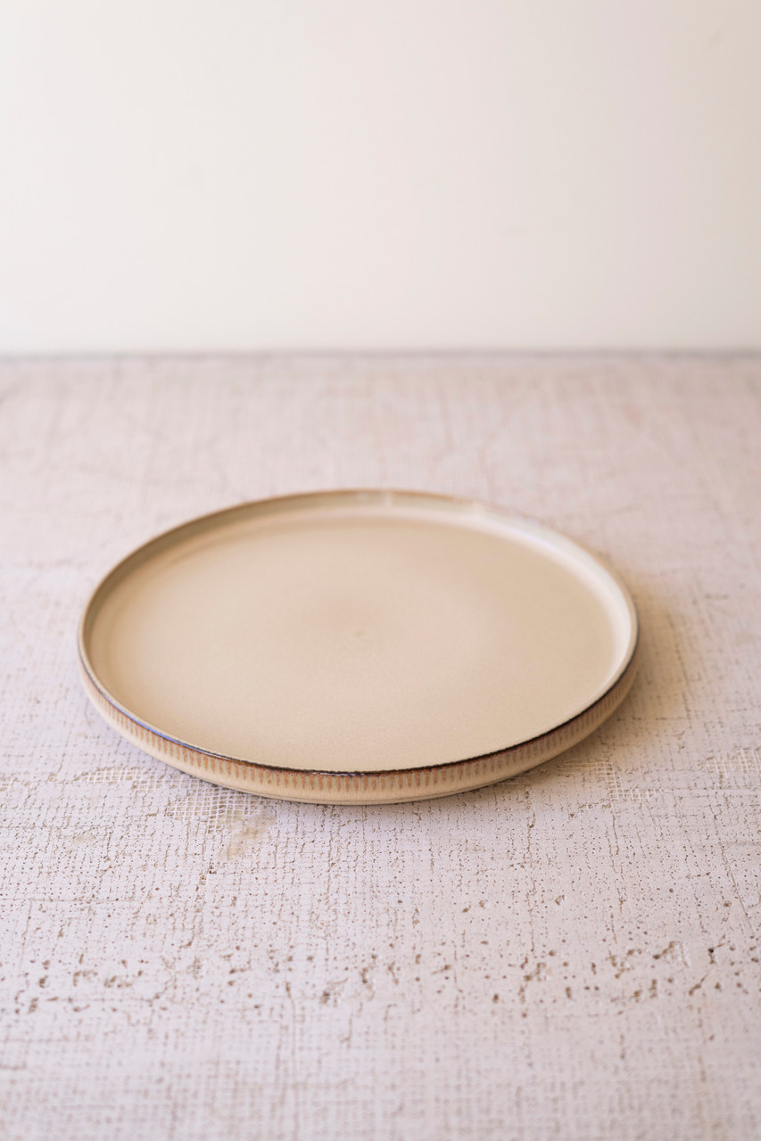 KALALOU CTE1033 SET 3 KHAKI CERAMIC DINNER  SALAD BOWL WITH RIDGES