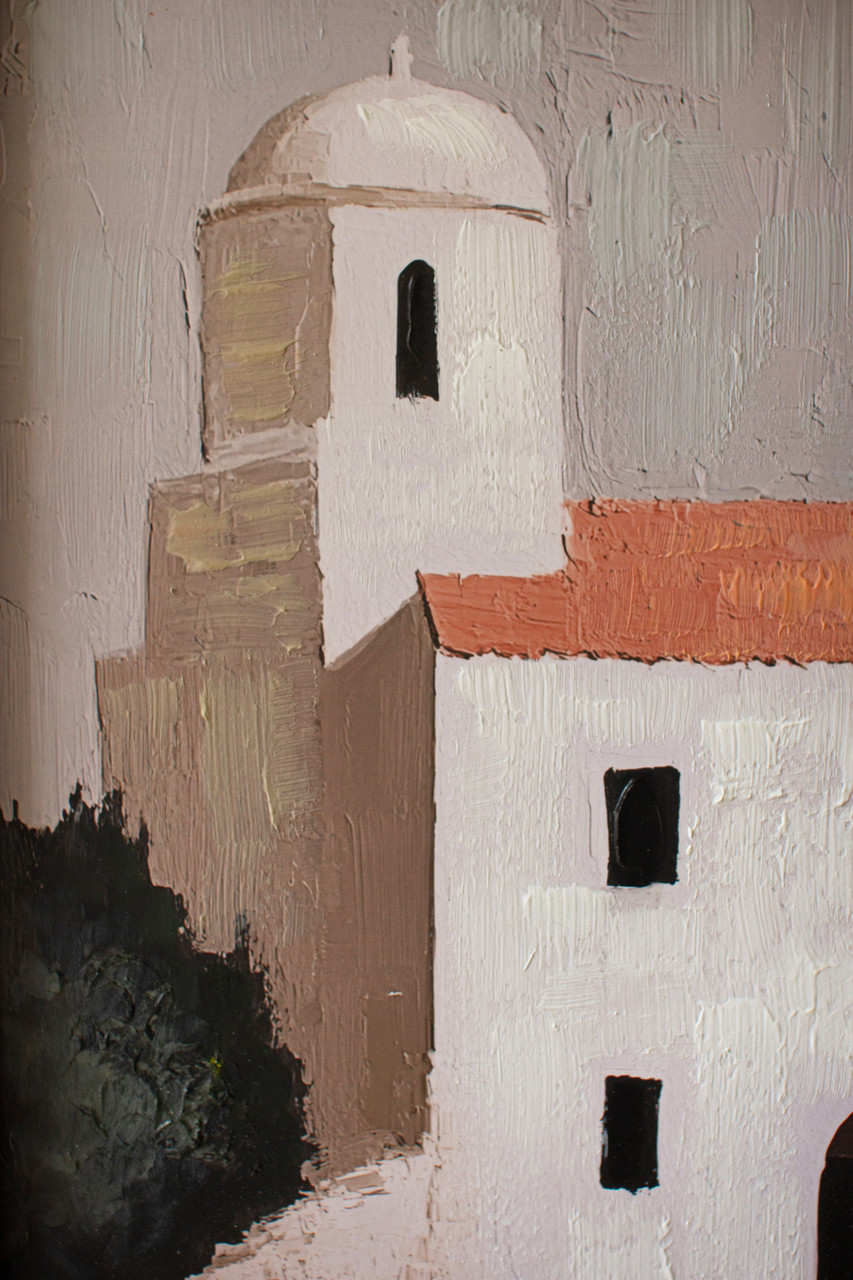 KALALOU CAW1002 SET OF THREE FRAMED HOUSES PAINTINGS