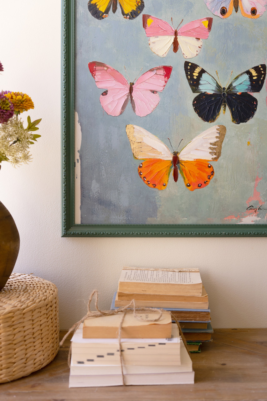 KALALOU CAR1812 FRAMED BUTTERFLY PAINTING