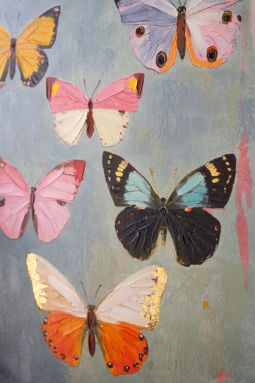 KALALOU CAR1812 FRAMED BUTTERFLY PAINTING