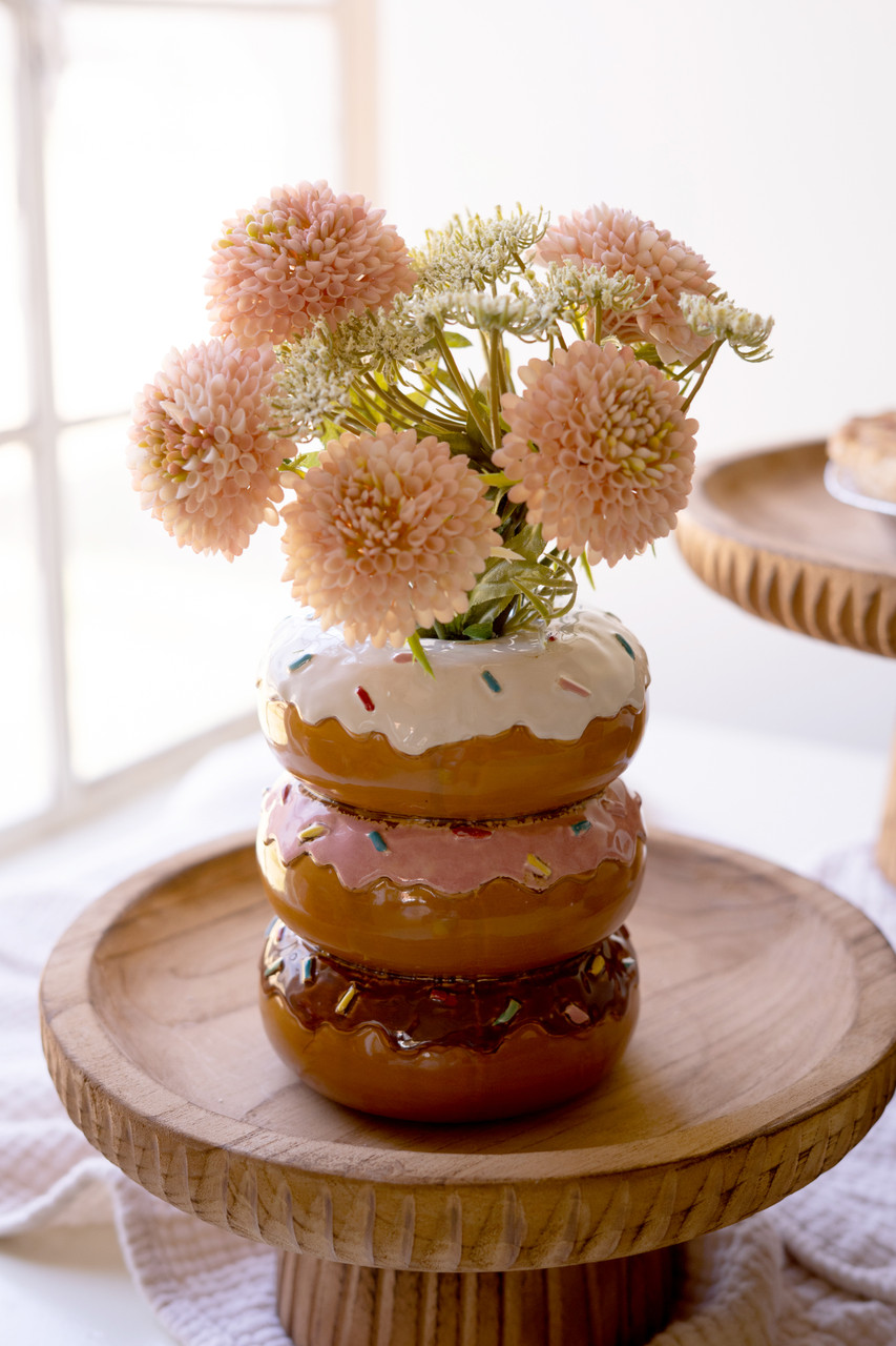 KALALOU CDV2325 CERAMIC STACKED DONUT VASE