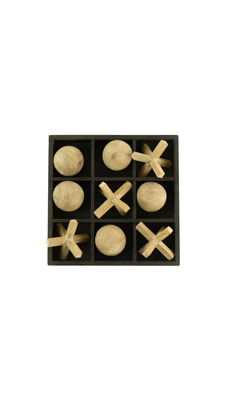 KALALOU CLA1289K NATURAL AND BLACK WOODEN TIC-TAC-TOE SET