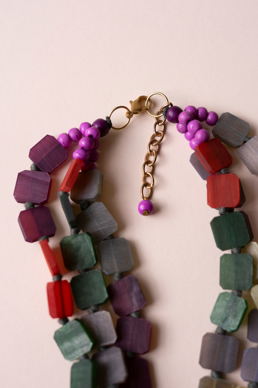 KALALOU NBB1019 MULTI -COLORED HORN NECKLACE