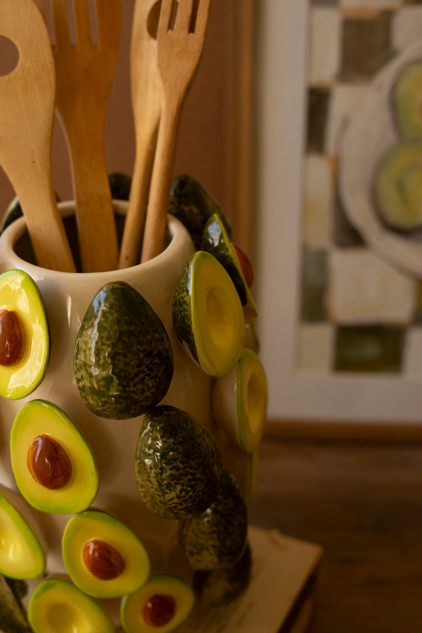 KALALOU CXNY1005 CERAMIC VASE - AVOCADOS