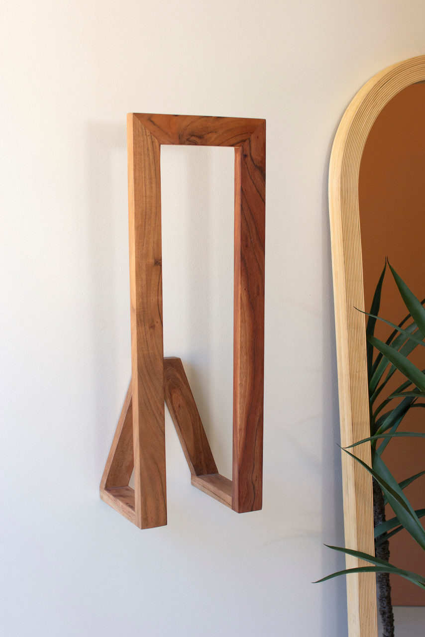 KALALOU NRAH1038 WOODEN WALL TOWEL RACK