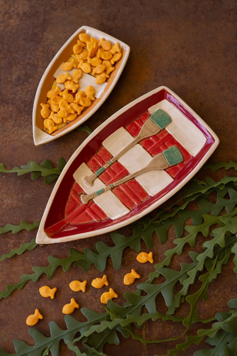 Kalalou Ceramic Boat Platter