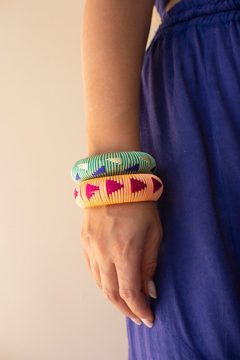 KALALOU NGRA1192K SET OF TWO THREADED BANGLES