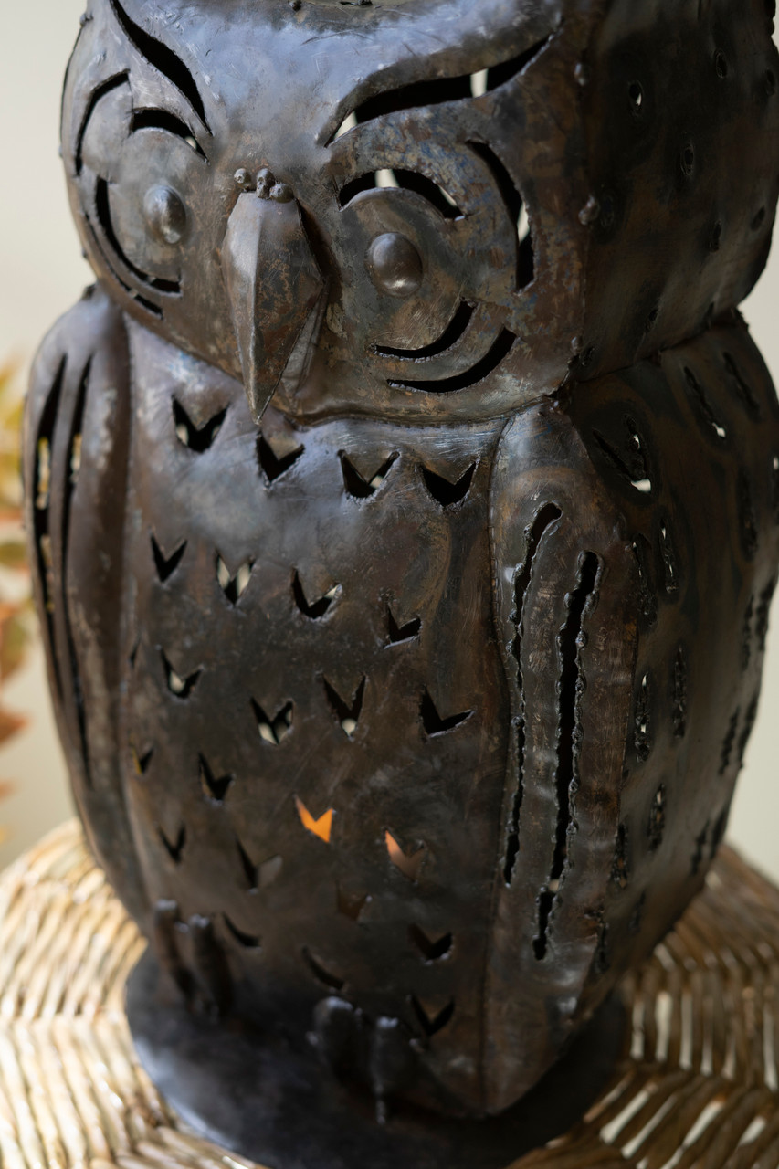 KALALOU A6654 RUSTIC IRON OWL LUMINARY