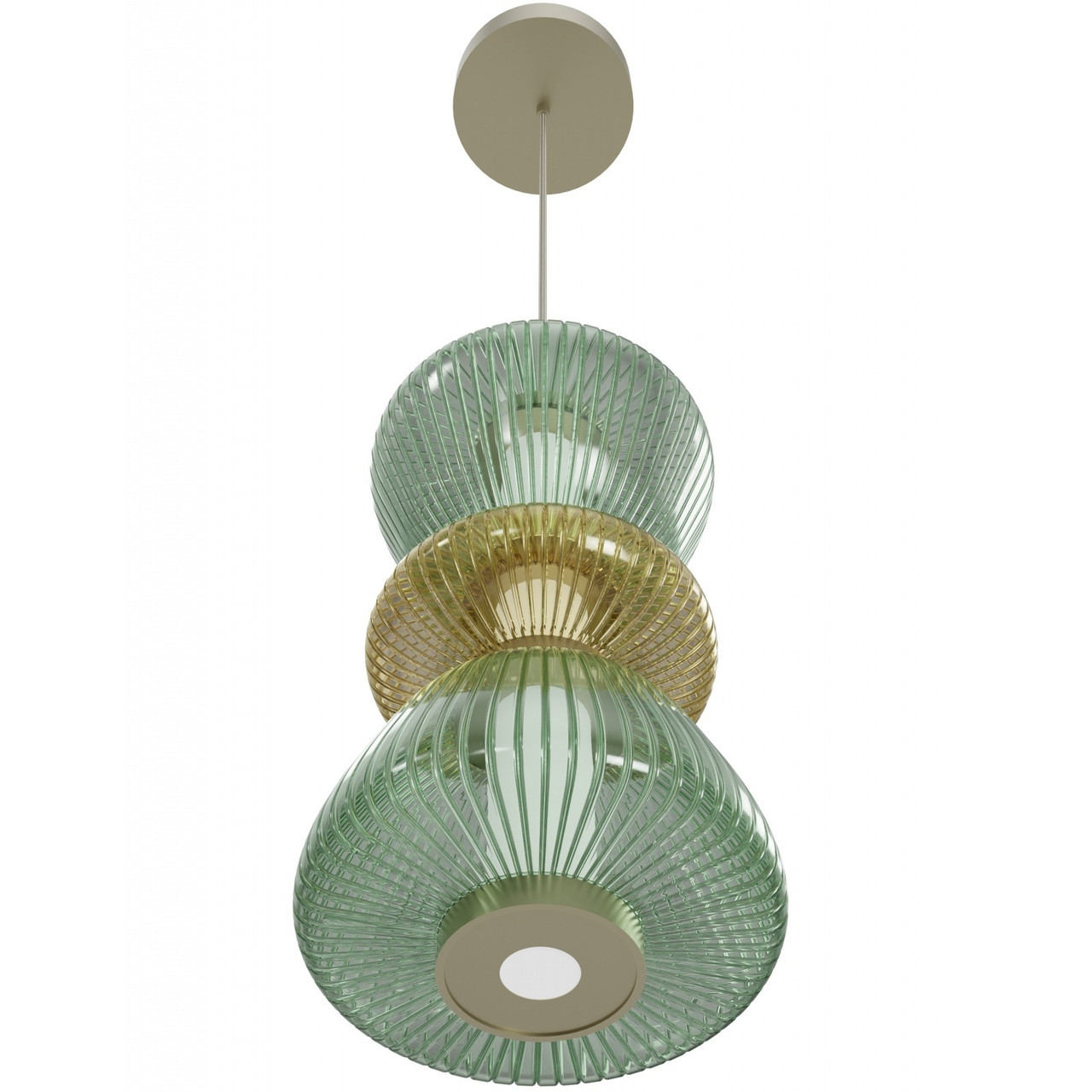 AVENUE LIGHTING HF8970-GYG Rosewood 9"W LED Pendant in Brass with Green/Gold Glass