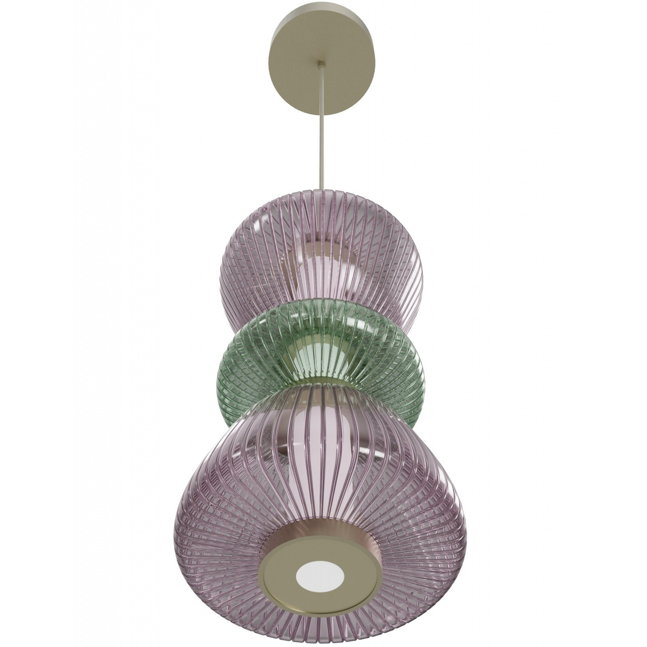 AVENUE LIGHTING HF8970-PGP Rosewood 9"W LED Pendant in Brass with Purple/Green Glass