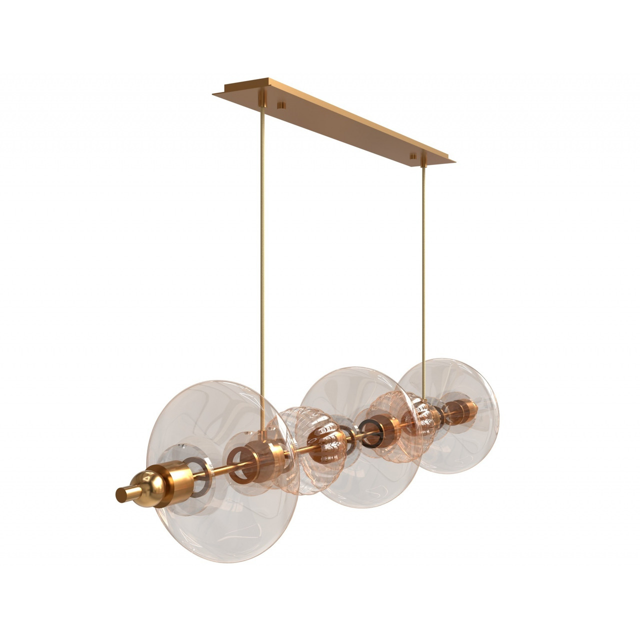 AVENUE LIGHTING HF7977-AB Avra 5-Light 45"W Linear LED Pendant in Aged Brass/Clear Glass