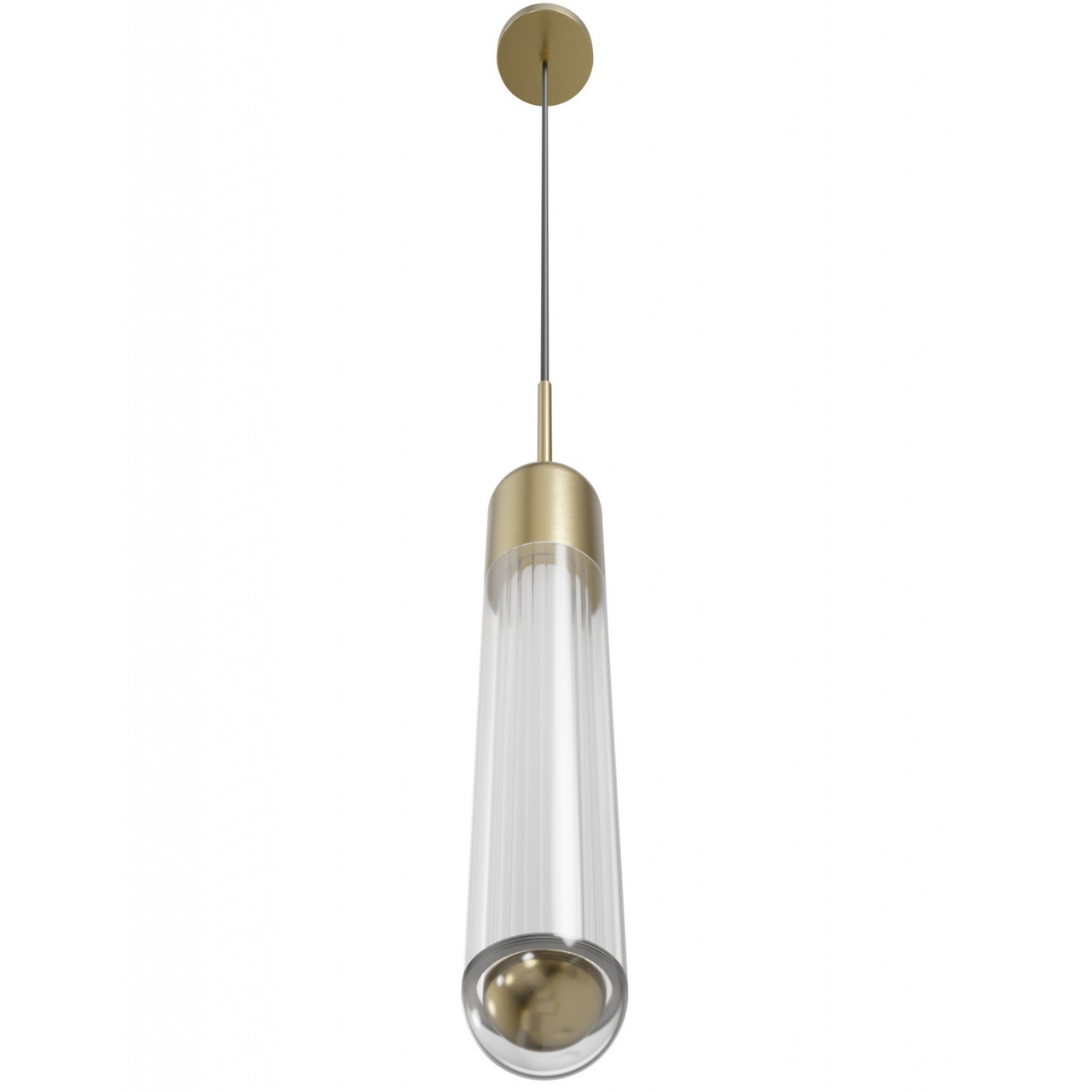 AVENUE LIGHTING HF7301-AB Nautilus 1-Light 24"H LED Pendant in Aged Brass/Clear Glass