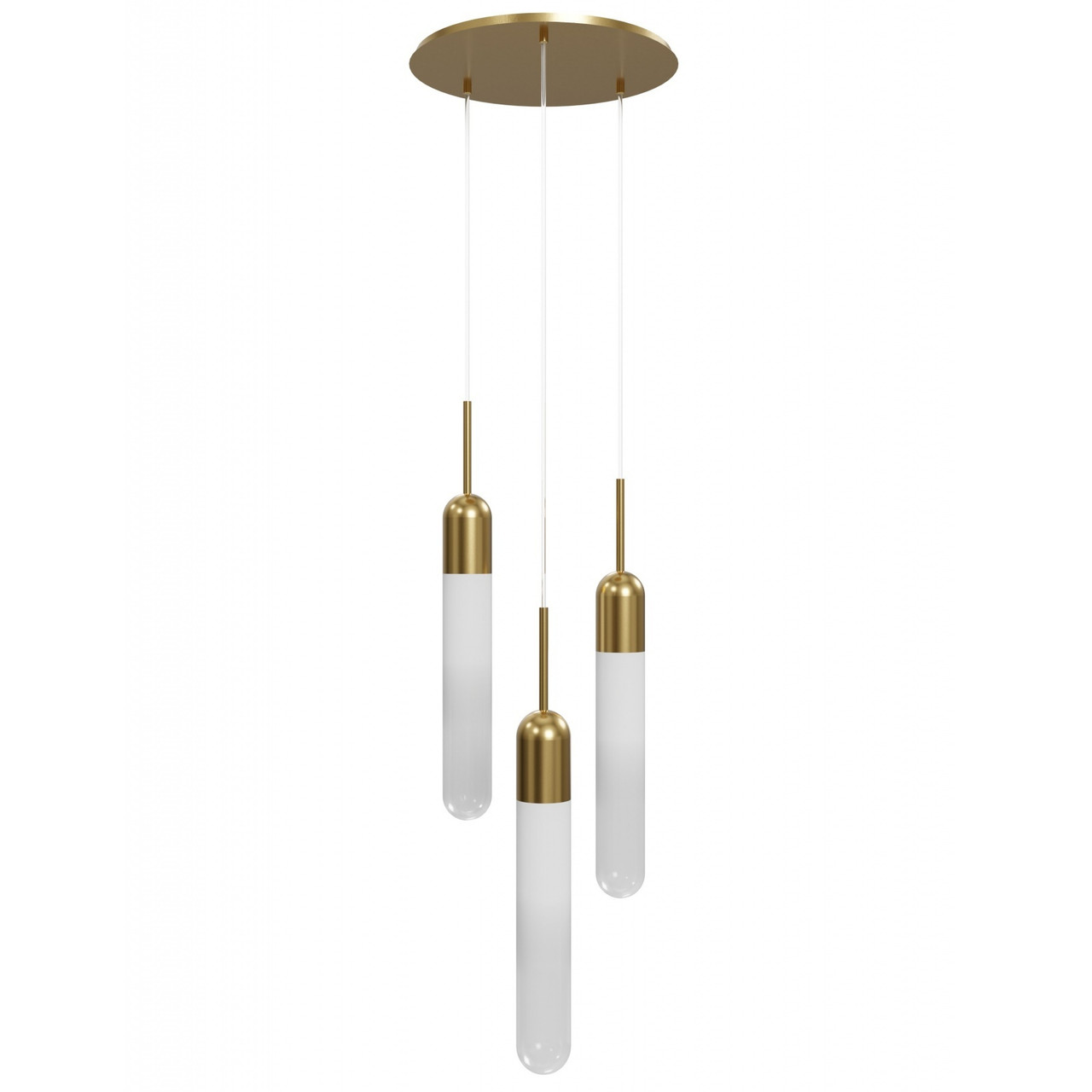 AVENUE LIGHTING HF7403-AB Tribeca 3-Light 12"W LED Chandelier in Aged Brass/Ombre Glass