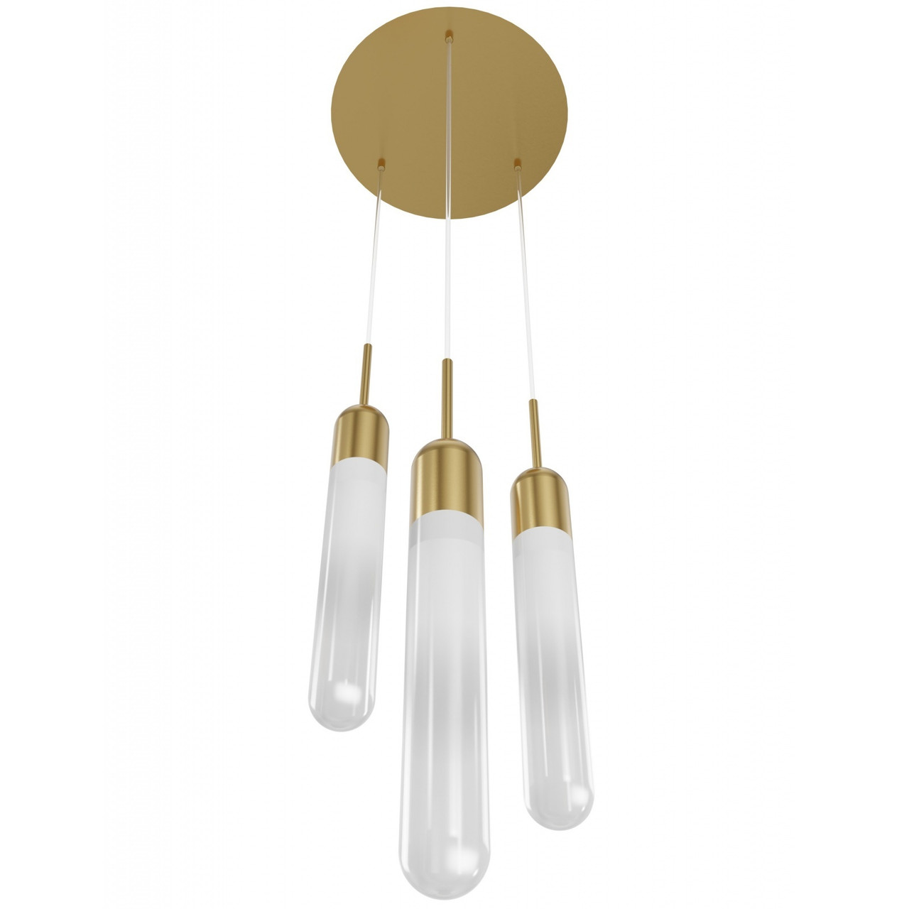 AVENUE LIGHTING HF7403-AB Tribeca 3-Light 12"W LED Chandelier in Aged Brass/Ombre Glass