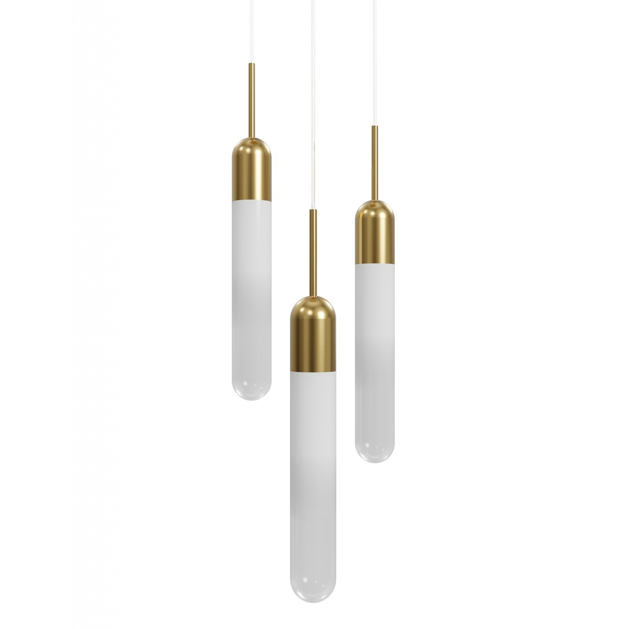 AVENUE LIGHTING HF7403-AB Tribeca 3-Light 12"W LED Chandelier in Aged Brass/Ombre Glass