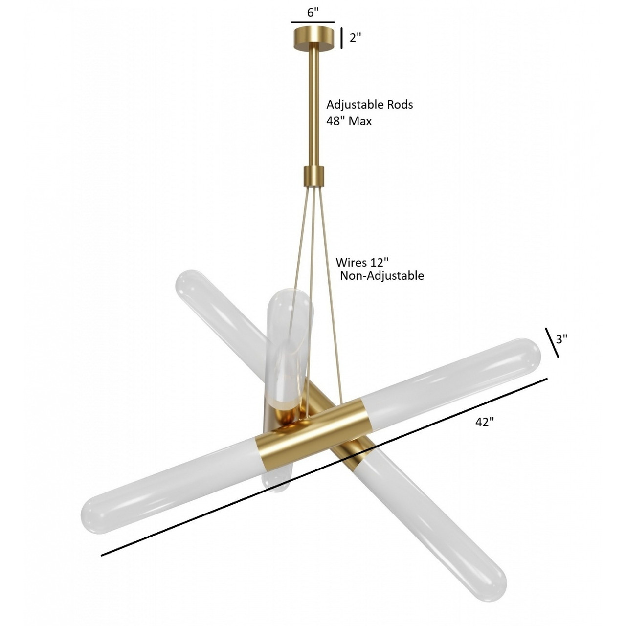 AVENUE LIGHTING HF7433-AB Tribeca 3-Light 32"W LED Pendant in Aged Brass/Ombre Glass