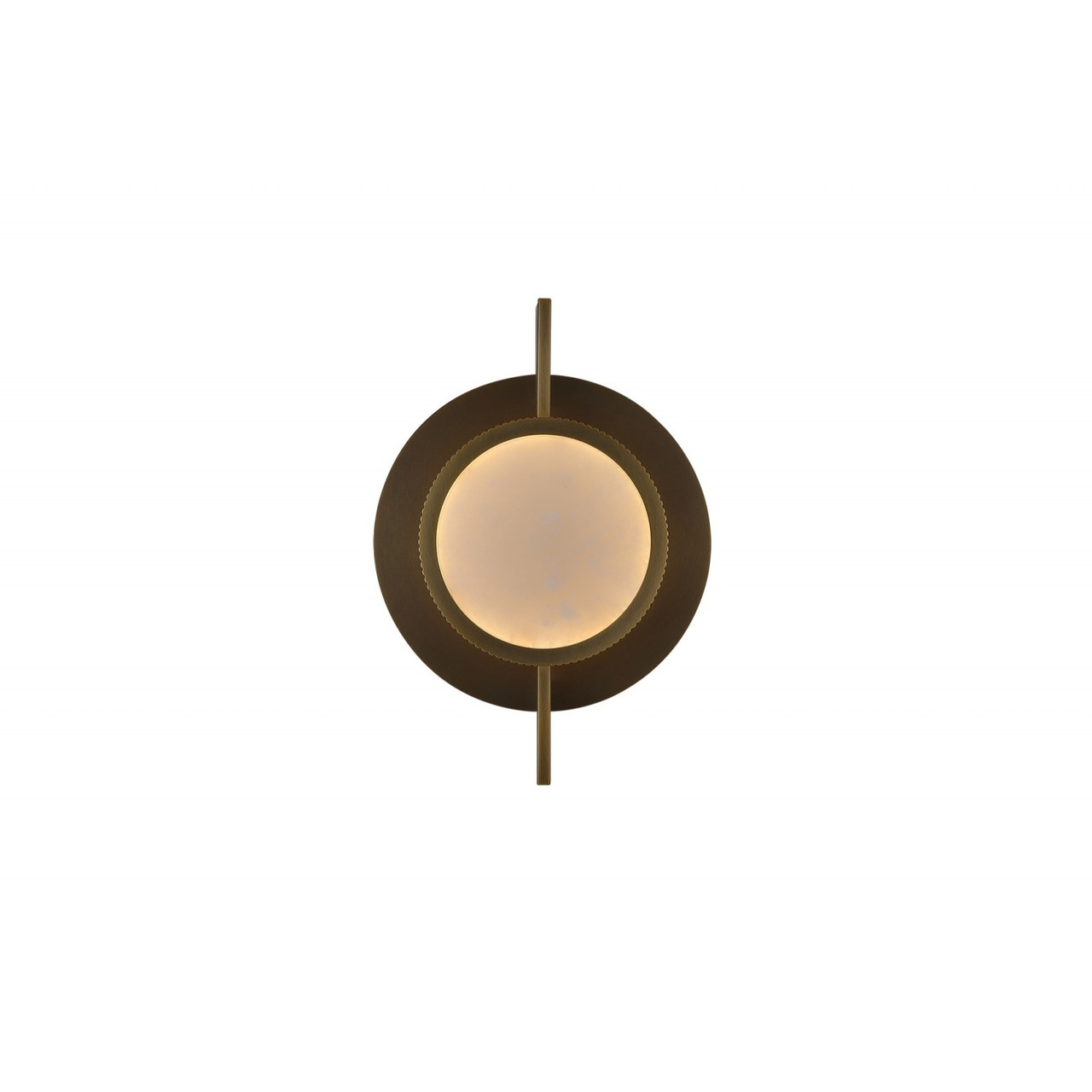 AVENUE LIGHTING HF7001-AB Mayfair 10"W Round Alabaster LED Wall Sconce in Aged Brass