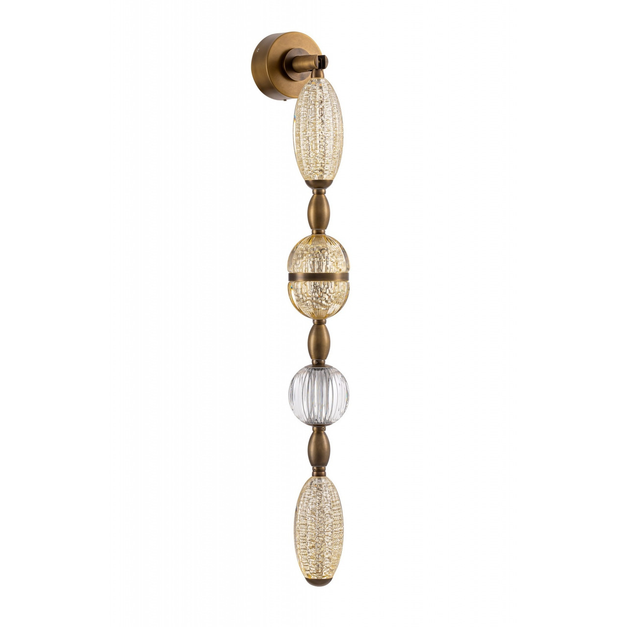 AVENUE LIGHTING HF7160-AGB Dubai 4-Light 40"H LED Wall Sconce in Aged Golden Brass/Gold Glass