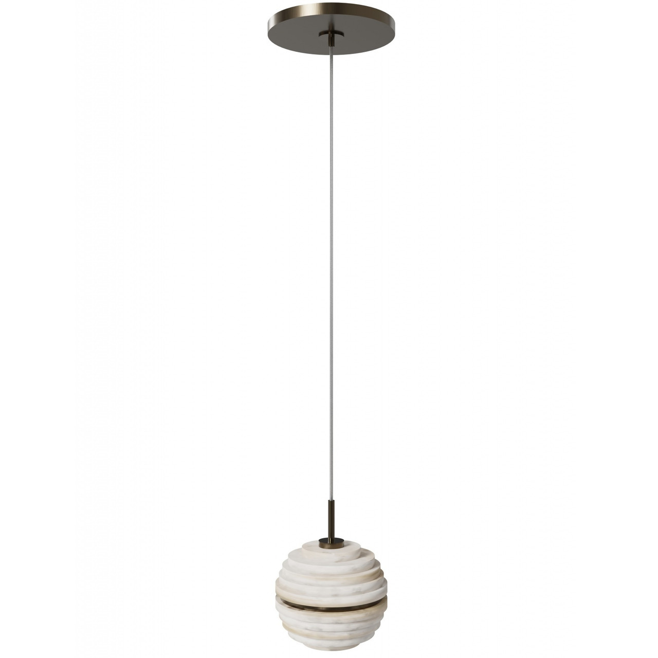 AVENUE LIGHTING HF2902-AB Sedona 1-Light 5"W Round Ribbed Alabaster Pendant in Aged Brass