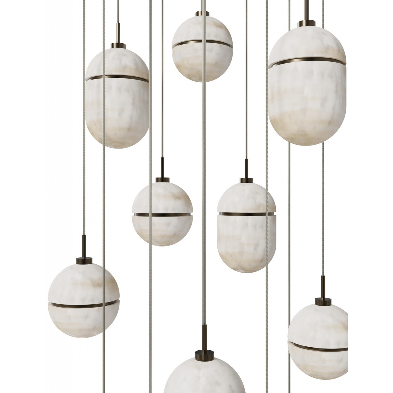 AVENUE LIGHTING HF2913-AB Sedona 13-Light 23"W Alabaster Pendant in Aged Brass