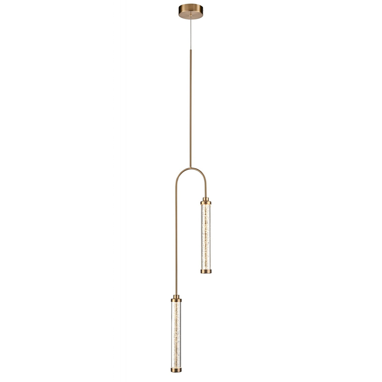AVENUE LIGHTING HF7187-AB Belvedere 2-Light 9"W LED Pendant in Aged Brass/Clear Glass