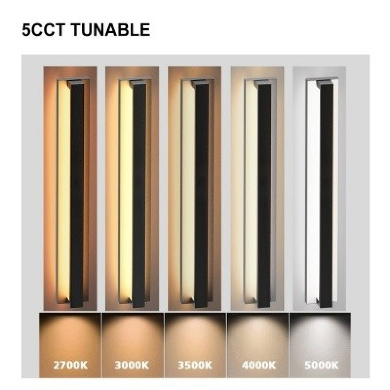 AVENUE LIGHTING AV4968-BK-5CCT Avenue Outdoor 68"H 5-CCT LED Wall Sconce in Black