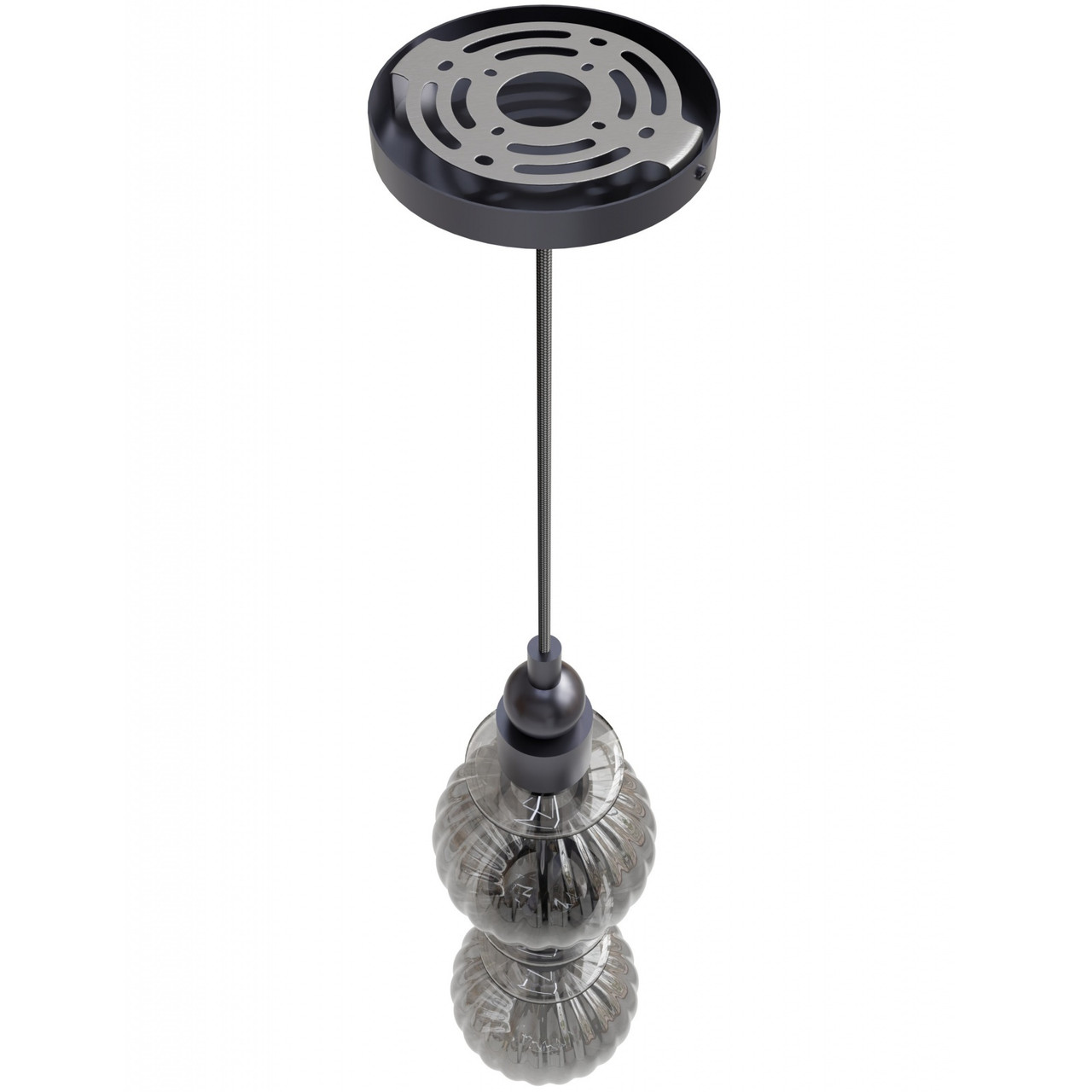 AVENUE LIGHTING HF7902-BK Avra 18"H Stacked LED Pendant in Black/Smoked Glass