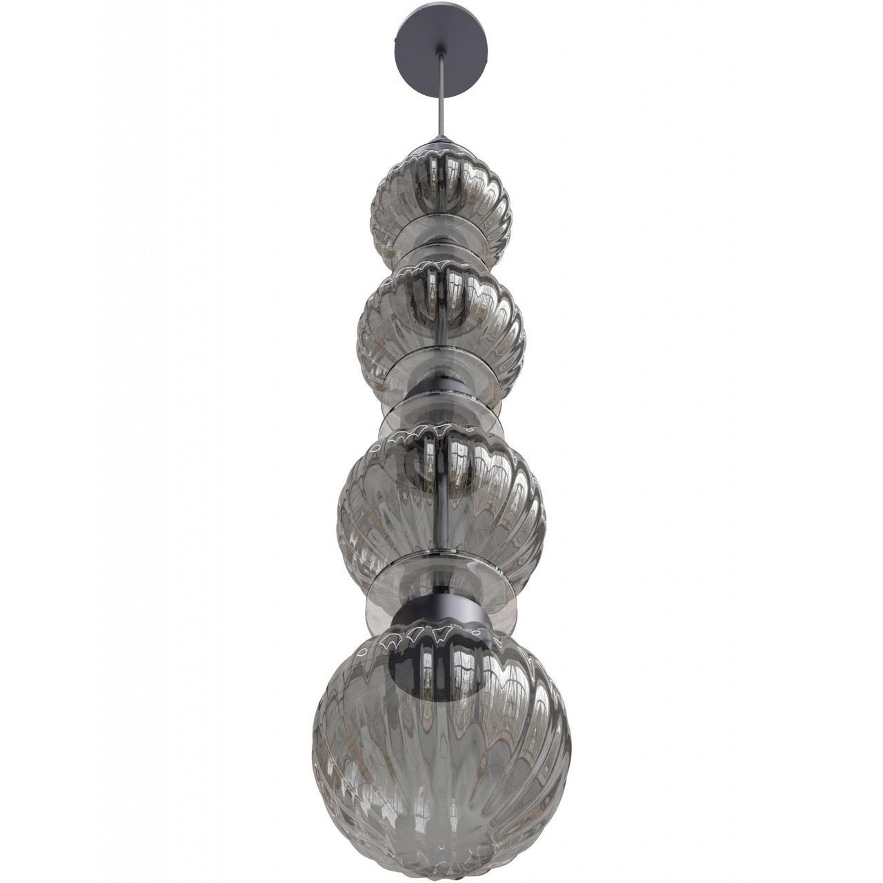 AVENUE LIGHTING HF7904-BK Avra 36"H Stacked LED Pendant in Black/Smoked Glass
