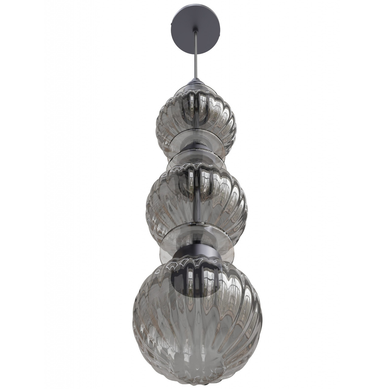 AVENUE LIGHTING HF7903-BK Avra 27"H Stacked LED Pendant in Black/Smoked Glass