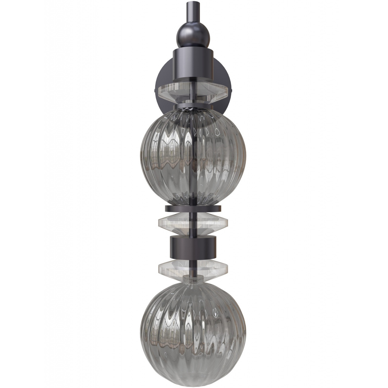 AVENUE LIGHTING HF8902-BK Avra 18"H LED Wall Sconce in Black/Smoked Glass