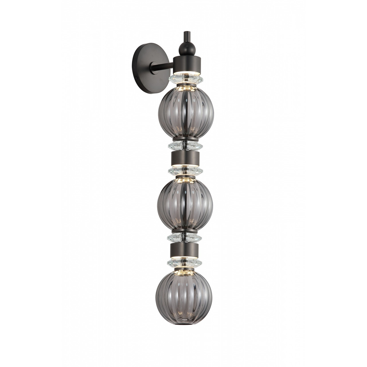 AVENUE LIGHTING HF8903-BK Avra 27"H LED Wall Sconce in Black/Smoked Glass