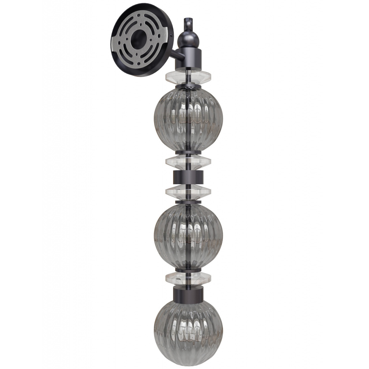 AVENUE LIGHTING HF8903-BK Avra 27"H LED Wall Sconce in Black/Smoked Glass