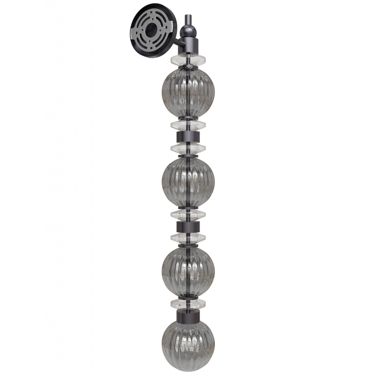 AVENUE LIGHTING HF8904-BK Avra 36"H LED Wall Sconce in Black/Smoked Glass