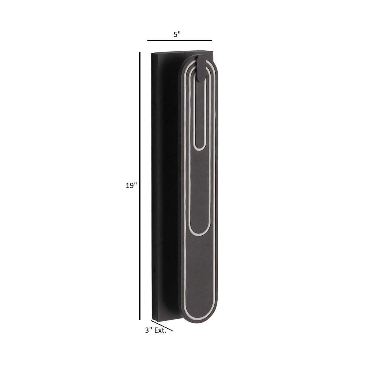 AVENUE LIGHTING AV10004-BLK Avenue Outdoor 19"H 3-CCT LED Wall Sconce in Black
